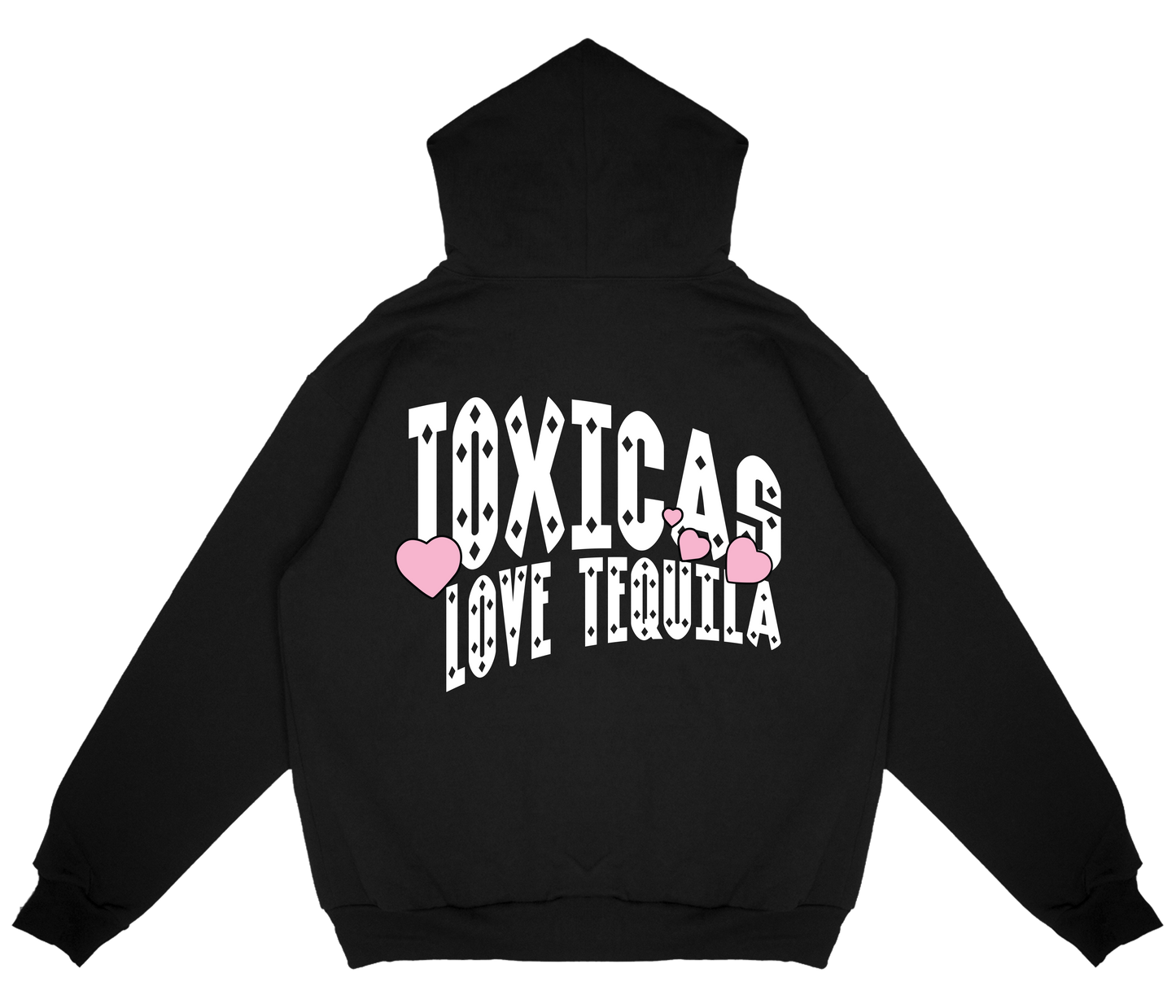 TOXICAS HEART TEQUILA PULLOVER HOODIE - BLACK